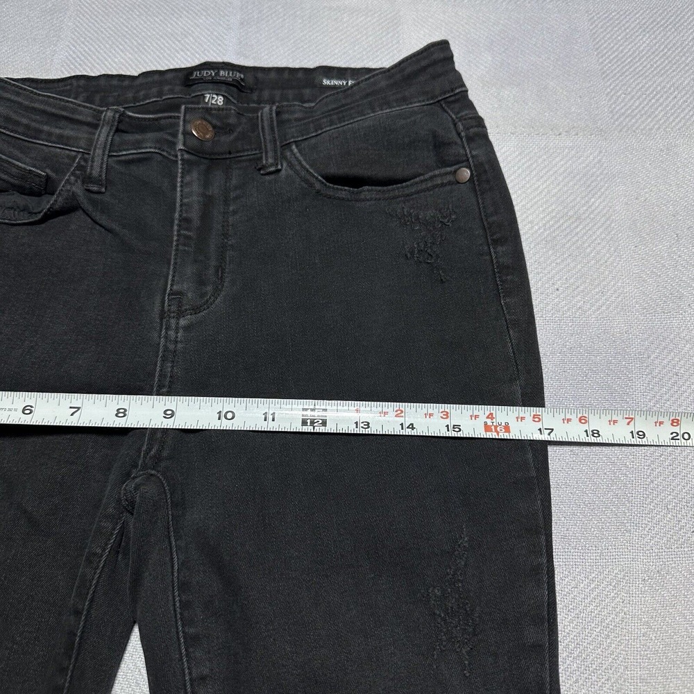 Judy‎ Blue Mid Rise Distressed Leopard Print Patch Skinny Fit Jeans Size 7/28 - Picture 12 of 16